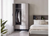 Bali Grey Oak Wardrobe - open - 1
